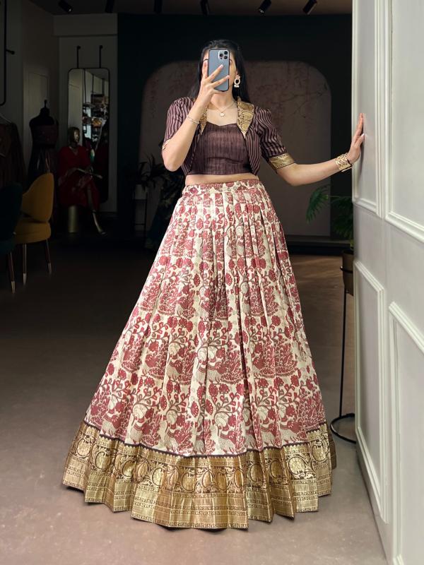 NNK 1109 Tasar Silk BRN Latest lehenga choli designs - wholesale export